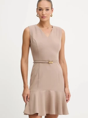 Marciano Guess sukienka DALIA kolor beżowy mini rozkloszowana 5BGK17 7046A