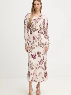 Marciano Guess sukienka DENISE kolor beżowy maxi rozkloszowana 5BGK32 7352A