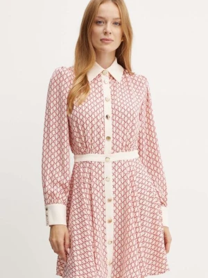 Marciano Guess sukienka EDITH kolor beżowy mini rozkloszowana 4YGK35 7142A