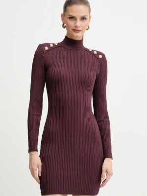 Marciano Guess sukienka JANET kolor bordowy mini dopasowana 5BGK52 5881Z