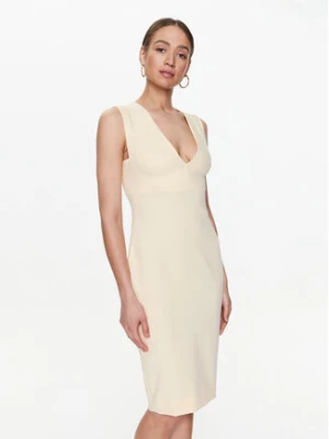 Marciano Guess Sukienka koktajlowa 3GGK21 9860Z Écru Bodycon Fit