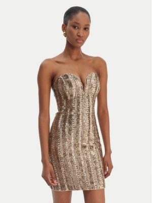 Marciano Guess Sukienka koktajlowa 6RGK00 6357A Złoty Slim Fit