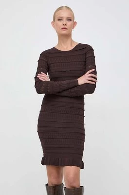 Marciano Guess sukienka kolor brązowy mini dopasowana