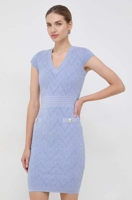 Marciano Guess sukienka PENELOPE kolor niebieski mini dopasowana 4RGK01 5661Z