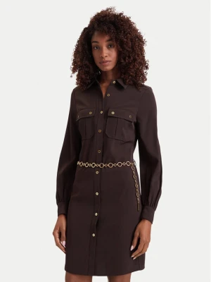 Marciano Guess Sukienka koszulowa G6YK25 W3204 Brązowy ciemny Regular Fit
