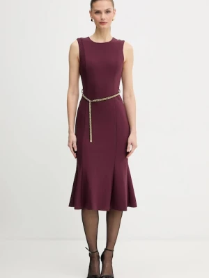 Marciano Guess sukienka LIA kolor bordowy midi rozkloszowana 5BGK20 6302A