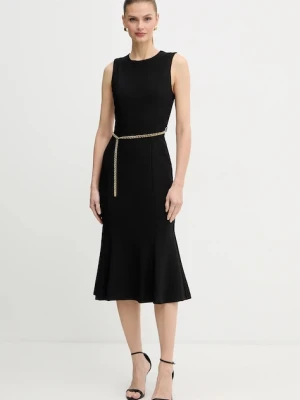 Marciano Guess sukienka LIA kolor czarny midi rozkloszowana 5BGK20 6302A