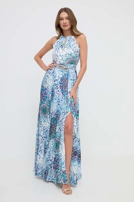 Marciano Guess sukienka MINA kolor niebieski maxi rozkloszowana 4GGK14 9739Z