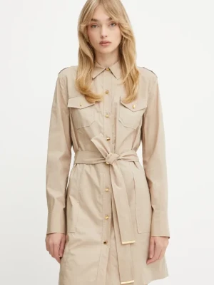 Marciano Guess sukienka PAT kolor beżowy mini rozkloszowana 5GGK42 7315A