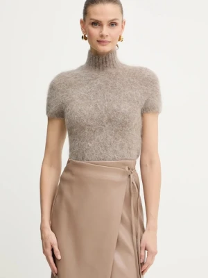 Marciano Guess sweter z dodatkiem alpaki AGNES damski kolor brązowy z półgolfem 5BGR10 5794Z