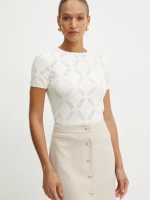 Marciano Guess sweter z domieszką jedwabiu ANNA kolor beżowy lekki 5RGR21 5857Z