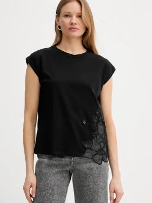 Marciano Guess t-shirt bawełniany NADJA damski kolor czarny 5GGI02 6298A