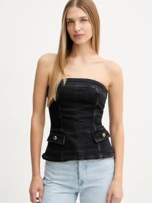Marciano by Guess top jeansowy DORIS damska kolor czarny gładka 5BGH15 7147A