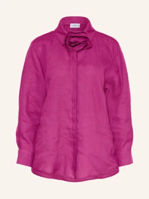 Marella Bluzka Lniana Mlseditore Z Odpinanym Kołnierzykiem pink