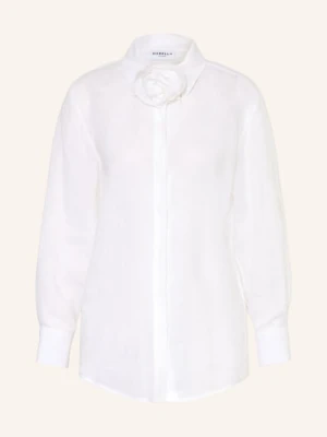 Marella Bluzka Lniana Mlseditore Z Odpinanym Kołnierzykiem weiss