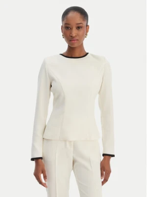 Marella Bluzka Scacco 2613111013 Écru Slim Fit