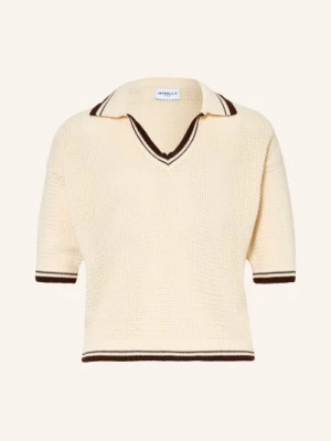 Marella Dzianinowa Koszulka Polo Mlslembi weiss