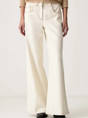 Marella jeansy wide leg damskie MLLSAIO beżowy