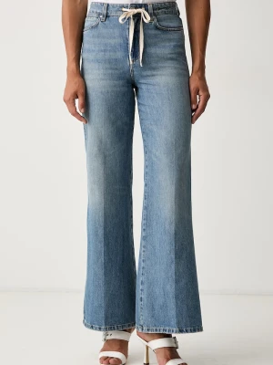 Marella jeansy wide leg damskie MLSWLEG niebieski