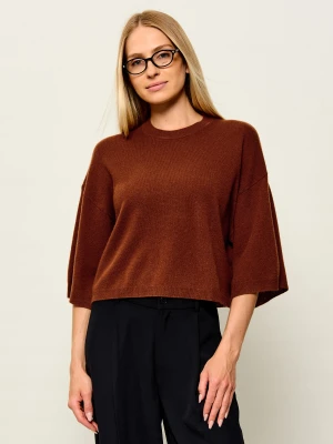 Marella Kaszmirowy sweter Mllordine | Cropped Fit brązowy
