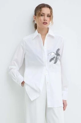 Marella koszula damska kolor biały relaxed z kołnierzykiem klasycznym 2413111121200