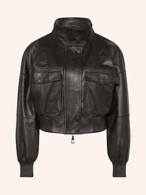 Marella Kurtka Skórzana schwarz