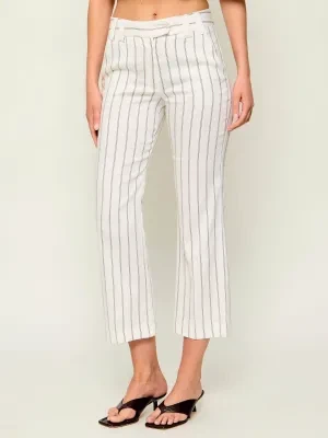 Marella Lniane spodnie cygaretki MLLFEBO | Regular Fit