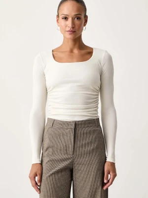 Marella longsleeve damski z wiskozą MLLOPUNZIA beżowy
