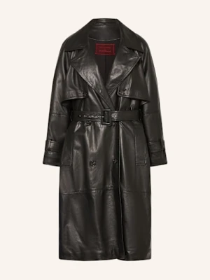 Marella Płaszcz Skórzany schwarz