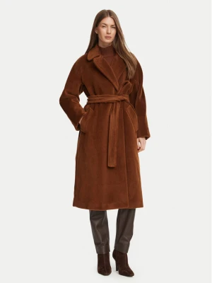 Marella Płaszcz wełniany 2623016082200 Brązowy ciemny Regular Fit