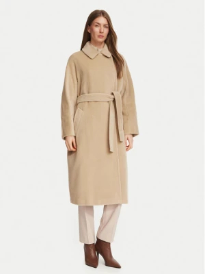 Marella Płaszcz wełniany 2623016082200 Brązowy jasny Regular Fit
