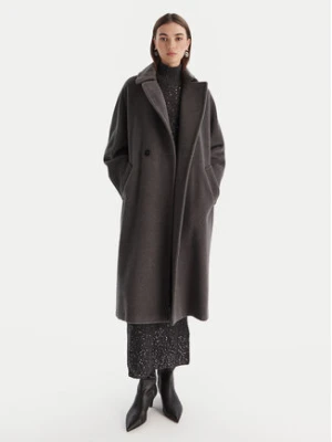 Marella Płaszcz wełniany English 2523016142 Szary Regular Fit