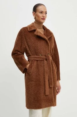 Marella płaszcz wełniany kolor brązowy przejściowy oversize 2423016061200