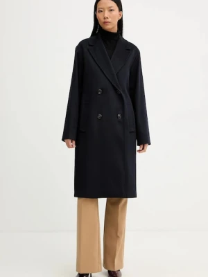 Marella płaszcz z dodatkiem wełny Emme by Marella kolor granatowy 2525016022200