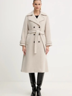 Marella płaszcz z dodatkiem wełny kolor beżowy 2523016112200