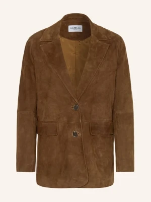 Marella Skórzana Marynarka braun