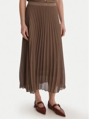 Marella Spódnica plisowana Gabbia 2613101085 Brązowy Regular Fit