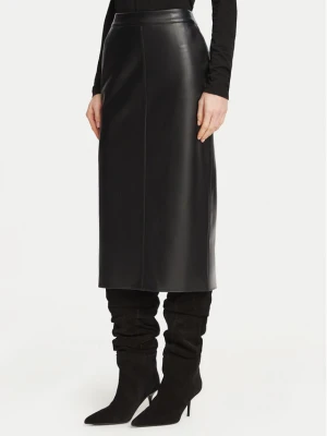 Marella Spódnica z imitacji skóry 2623776022200 Czarny Regular Fit