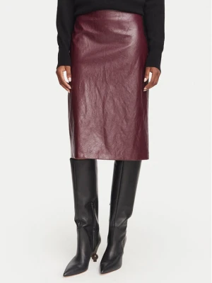 Marella Spódnica z imitacji skóry Biada 2623106071 Bordowy Slim Fit