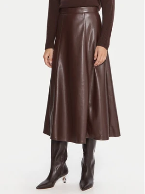 Marella Spódnica z imitacji skóry Vally 2525776022 Bordowy Regular Fit