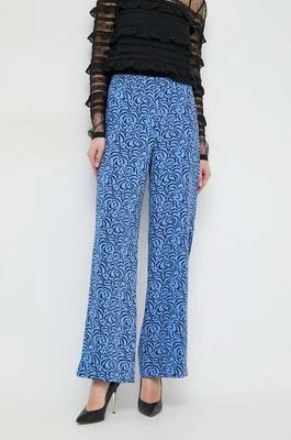 Marella spodnie damskie kolor niebieski szerokie high waist 2413131121200
