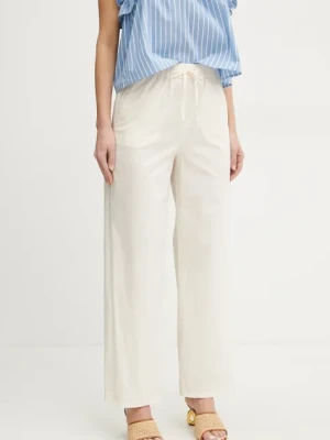 Marella spodnie Emme by Marella damskie kolor beżowy szerokie high waist 2515131152200