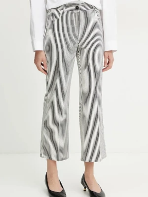 Marella spodnie Emme by Marella damskie kolor biały proste medium waist 2515131101200