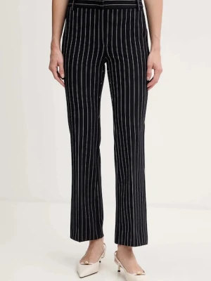 Marella spodnie Emme by Marella damskie kolor granatowy proste high waist 2525786052200