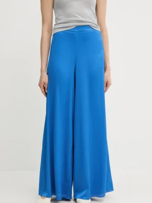 Marella spodnie Emme by Marella damskie kolor niebieski szerokie high waist 2515131182200