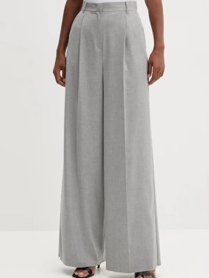 Marella spodnie Emme by Marella damskie kolor szary szerokie high waist 2525136151200