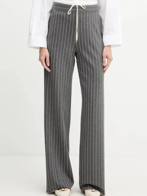 Marella spodnie Emme by Marella damskie kolor szary szerokie high waist 2525786022200