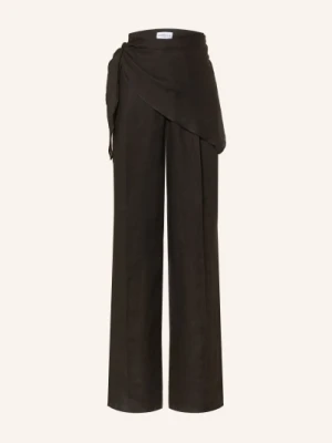 Marella Spodnie Lniane Mlssolista schwarz