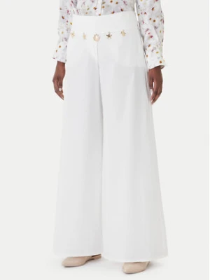 Marella Spodnie materiałowe Gala 2613131122 Biały Wide Leg