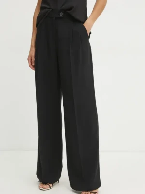 Marella spodnie OLINTO damskie kolor czarny szerokie high waist 2513131053200